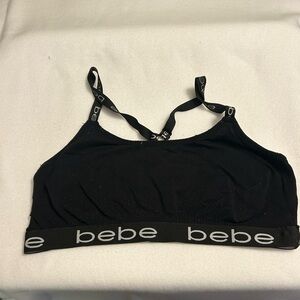 Bebe Black Bralette with Branded Straps